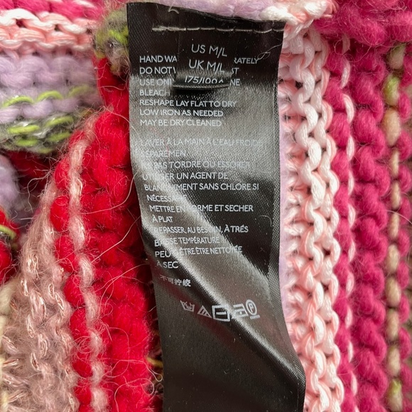 NWOT Anthropology Women chunky knit boho Cowl neck sweater size M/L Italy - Picture 6 of 9